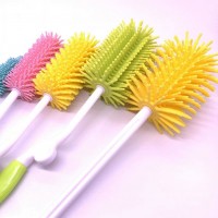 Food grade BPA free Bottle Brush Cleaner Baby Milk Bottle Cleaner Soft Silicone Bottle Brusher