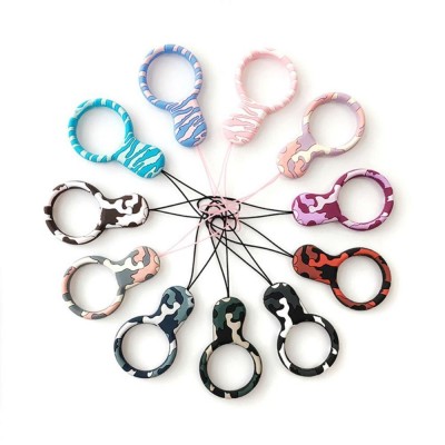 Silicone Camouflage Style Mobile Phone Strap Unique Finger Ring Wrist Strap Lanyard for Mobile Phone/Camera/Purse/Keychain