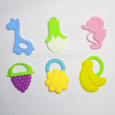 Custom made baby teething toys bpa free food grade silicone teether