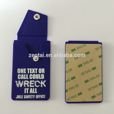 Cool fashion Silicone Rubber Credit Card Holder with 3M adhesive stickers for silicone phone card holder